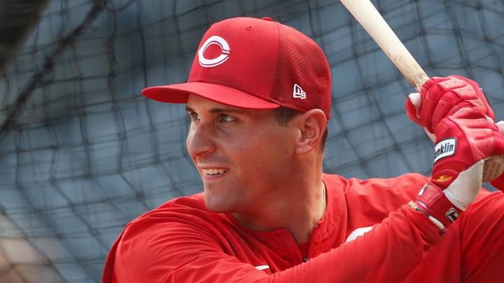 Cincinnati Reds left fielder JJ Bleday (22) in the batting cage