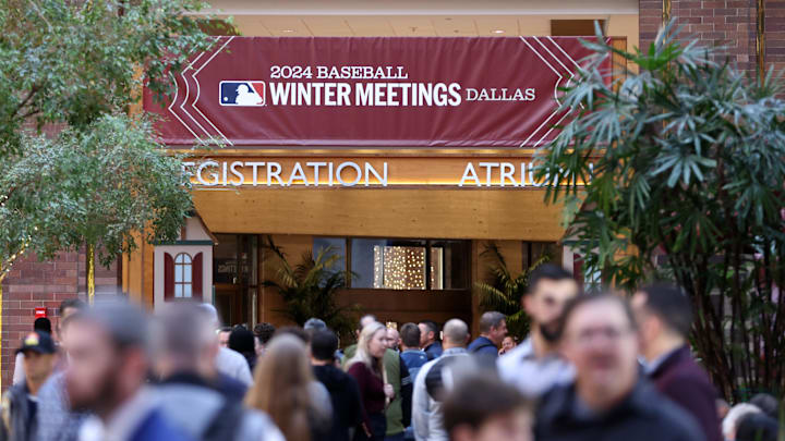 Dec 10, 2024; Dallas, TX, USA; A view of the atrium at the Hilton Anatole during the 2024 MLB Winter Meetings. Mandatory Credit: Tim Heitman-Imagn Images Dec 10, 2024; Dallas, TX, USA; A view of the atrium at the Hilton Anatole during the 2024 MLB Winter Meetings. Mandatory Credit: Tim Heitman-Imagn Images
