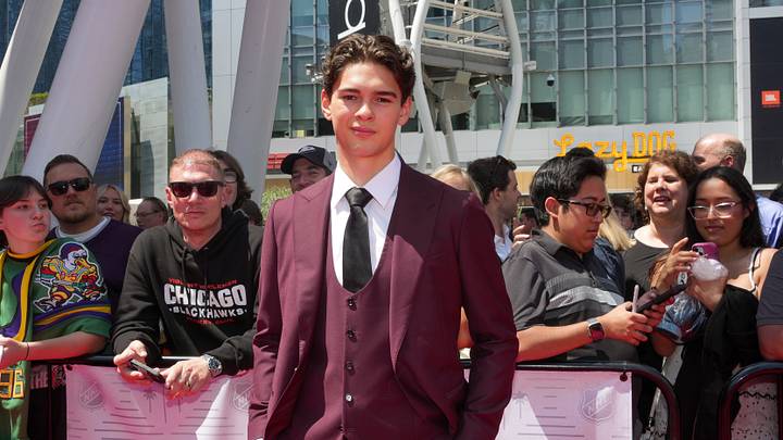 Jun 27, 2025; Los Angeles, California, USA; Carter Bear arrives to the first round of the 2025 NHL Draft at Peacock Theater. Mandatory Credit: Kirby Lee-Imagn Images Jun 27, 2025; Los Angeles, California, USA; Carter Bear arrives to the first round of the 2025 NHL Draft at Peacock Theater. Mandatory Credit: Kirby Lee-Imagn Images