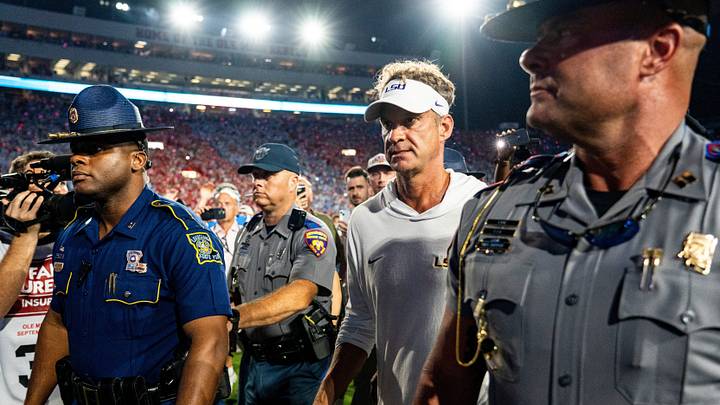 LSU head coach Lane Kiffin walks off the field after a college football game between Ole Miss and LSU at Vaught Hemingway Stadium in Oxford, Miss., on Saturday, Sept. 19, 2026. Ole Miss defeated LSU 32-24. LSU head coach Lane Kiffin walks off the field after a college football game between Ole Miss and LSU at Vaught Hemingway Stadium in Oxford, Miss., on Saturday, Sept. 19, 2026. Ole Miss defeated LSU 32-24.