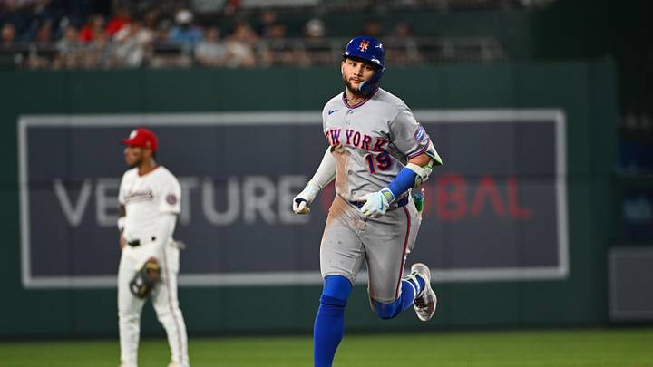 May 18, 2026; Washington, District of Columbia, USA; New York Mets shortstop Bo Bichette (19) rounds the bases after hitting a home run against the Washington Nationals during the seventh inning at Nationals Park. Mandatory Credit: Brad Mills-Imagn Images