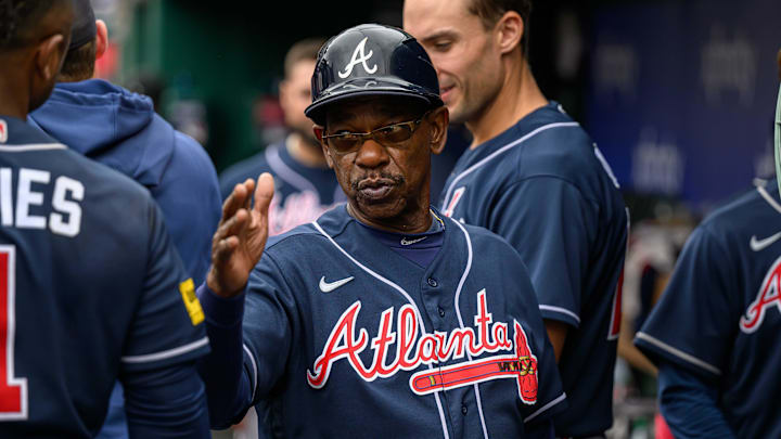 Sep 24, 2023; Washington, District of Columbia, USA; Atlanta Braves third base coach Ron Washington