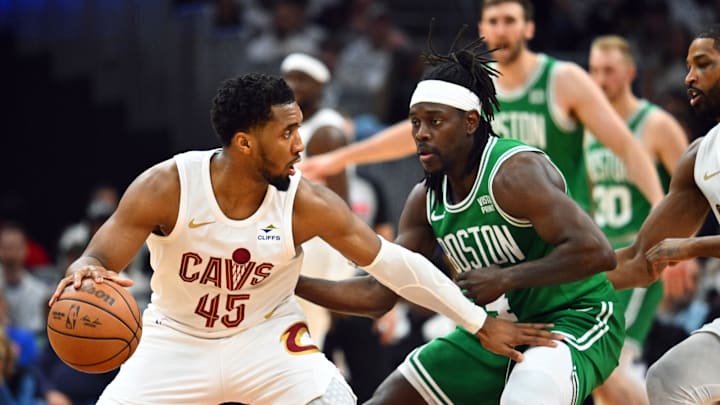 Donovan Mitchell, Cleveland Cavaliers and Jrue Holiday, Boston Celtics