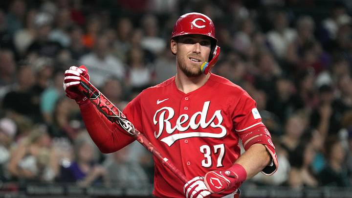 Aug 23, 2026; Phoenix, Arizona, USA; Cincinnati Reds catcher Tyler Stephenson (37) reacts after striking out against the Arizona Diamondbacks in the third inning at Chase Field. Mandatory Credit: Rick Scuteri-Imagn Images Aug 23, 2026; Phoenix, Arizona, USA; Cincinnati Reds catcher Tyler Stephenson (37) reacts after striking out against the Arizona Diamondbacks in the third inning at Chase Field. Mandatory Credit: Rick Scuteri-Imagn Images