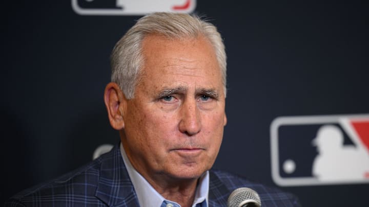 Colorado Rockies manager Buddy Black speaks to the media.