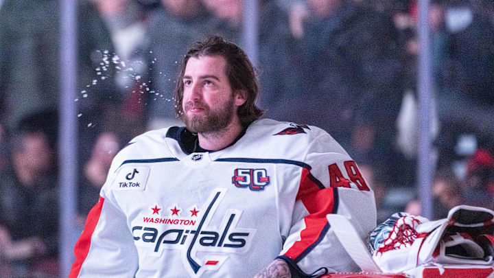 Logan Thompson, Washington Capitals Mandatory Credit: Marc DesRosiers-Imagn Images