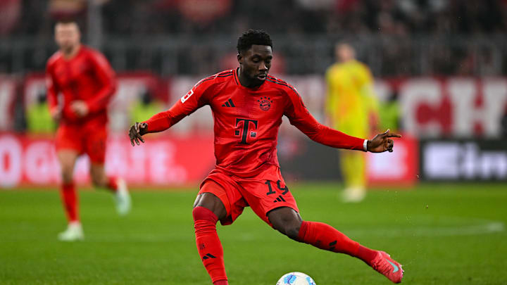 Alphonso Davies in action for Bayern Munich against Hoffenheim.