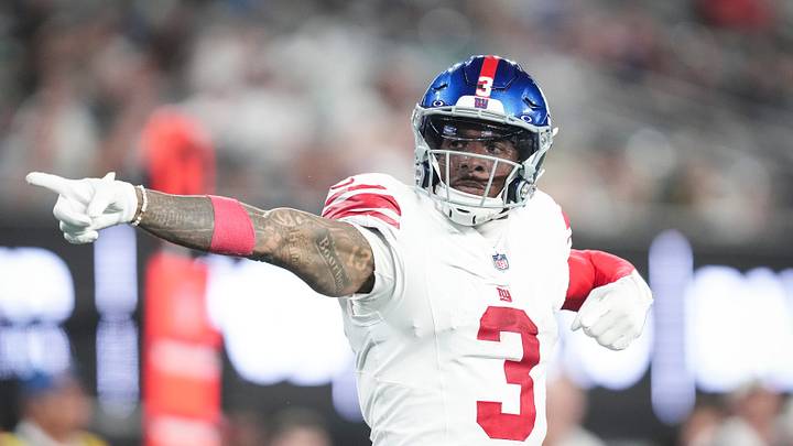 New York Giants wide receiver Odell Beckham Jr. (3) celebrates during a game against the New York Jets at MetLife Stadium, Aug 28, 2026, East Rutherford, NJ, USA.