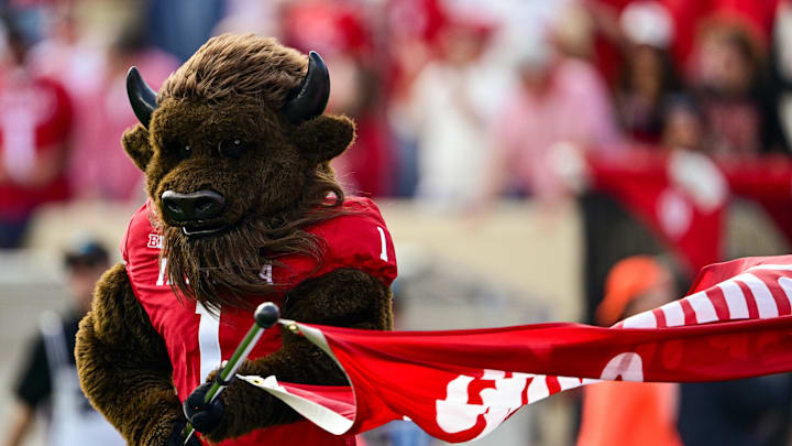 Nov 15, 2025; Bloomington, Indiana, USA; The Indiana Hoosiers Bison waves a flag after the game against the Wisconsin Badgers at Memorial Stadium. Mandatory Credit: Marc Lebryk-Imagn Images Nov 15, 2025; Bloomington, Indiana, USA; The Indiana Hoosiers Bison waves a flag after the game against the Wisconsin Badgers at Memorial Stadium. Mandatory Credit: Marc Lebryk-Imagn Images