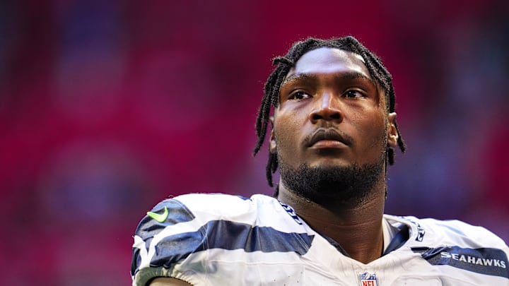 Charles Cross with the Seattle Seahawks Charles Cross with the Seattle Seahawks