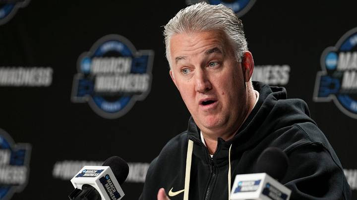 Purdue Boilermakers head coach Matt Painter speaks to media.