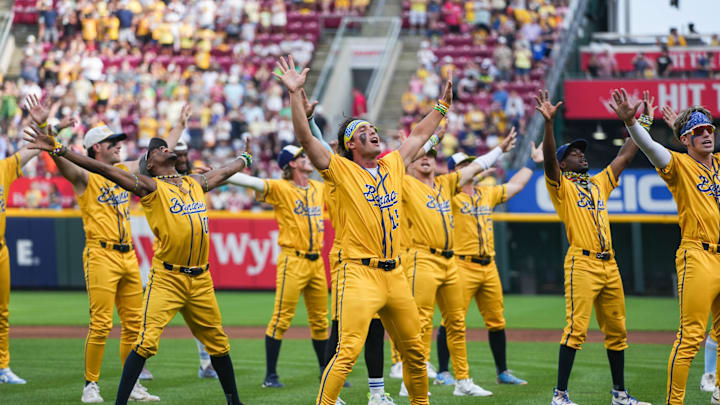 The Savannah Bananas played the Texas Tailgaters at Great American Ballpark on Friday June 13, 2025. The game included music, dancing, non-baseball games, backflips and featured Reds players like Todd Frazier, Bronson Arroyo and Sean Casey. The Bananas will play the Texas Tailgaters again on Saturday to a packed Great American Ballpark.