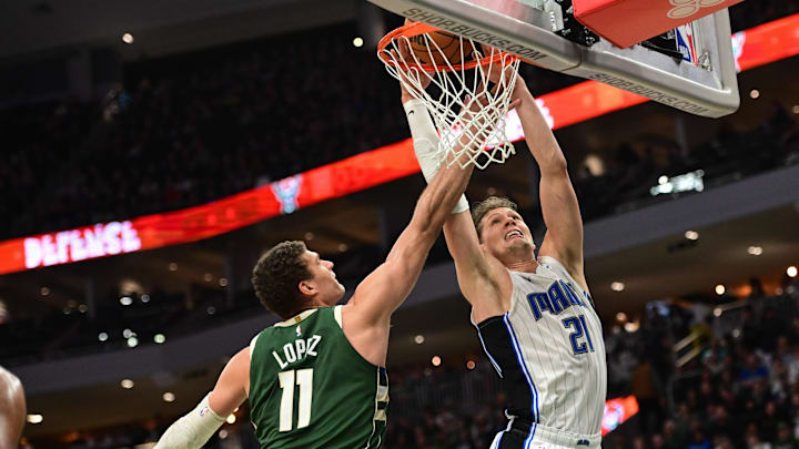  Orlando Magic center Moe Wagner (21) . Mandatory Credit: Benny Sieu-Imagn Images