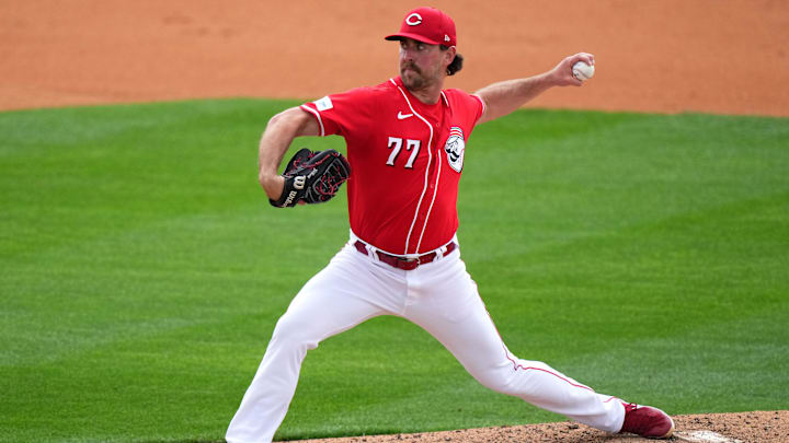 Cincinnati Reds pitcher Tyler Gilbert delivers a pitch
