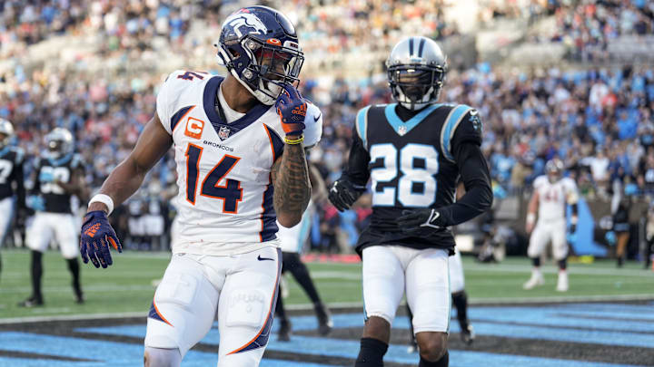 Nov 27, 2022; Charlotte, North Carolina, USA; Denver Broncos wide receiver Courtland Sutton (14)