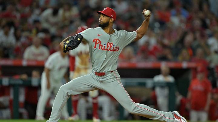Aug 29, 2026; Anaheim, California, USA; Philadelphia Phillies starting pitcher Cristopher Sánchez (61) delivers to the plate during the second inning against the Los Angeles Angels at Angel Stadium. Mandatory Credit: Jayne Kamin-Oncea-Imagn Images Aug 29, 2026; Anaheim, California, USA; Philadelphia Phillies starting pitcher Cristopher Sánchez (61) delivers to the plate during the second inning against the Los Angeles Angels at Angel Stadium. Mandatory Credit: Jayne Kamin-Oncea-Imagn Images