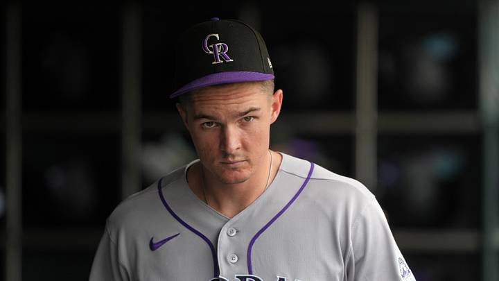 Colorado Rockies designated hitter Mickey Moniak (Mandatory Credit: Darren Yamashita-Imagn Images Colorado Rockies designated hitter Mickey Moniak (Mandatory Credit: Darren Yamashita-Imagn Images