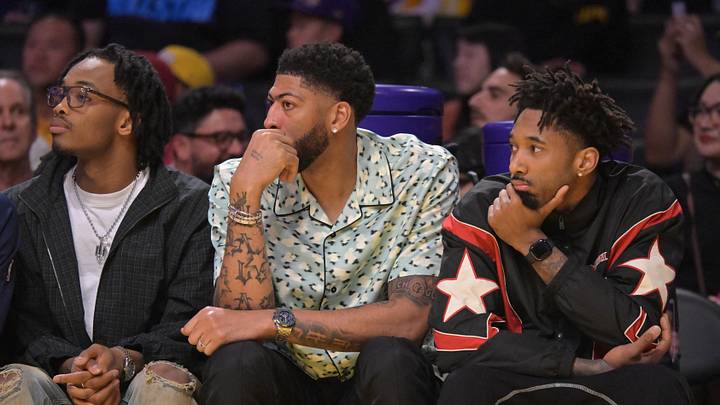 Mar 30, 2026; Los Angeles, California, USA; Washington Wizards forward Anthony Davis (23), center, looks on from the bench during the first half against the Los Angeles Lakers at Crypto.com Arena. Mandatory Credit: Jayne Kamin-Oncea-Imagn Images Mar 30, 2026; Los Angeles, California, USA; Washington Wizards forward Anthony Davis (23), center, looks on from the bench during the first half against the Los Angeles Lakers at Crypto.com Arena. Mandatory Credit: Jayne Kamin-Oncea-Imagn Images
