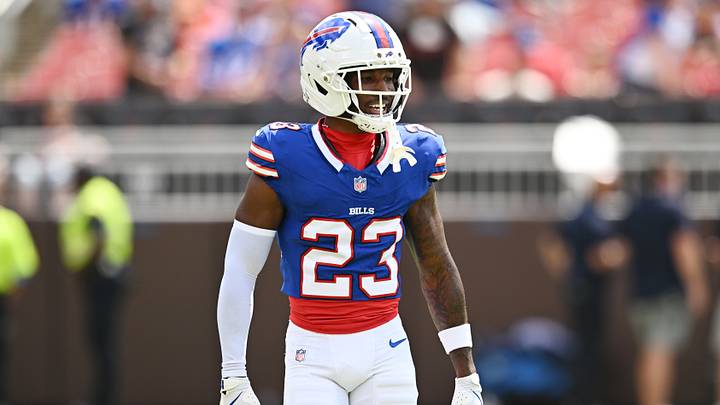 Aug 22, 2026; Cleveland, Ohio, USA; Buffalo Bills cornerback Dee Alford (23) during the first half at Huntington Bank Field. Aug 22, 2026; Cleveland, Ohio, USA; Buffalo Bills cornerback Dee Alford (23) during the first half at Huntington Bank Field.