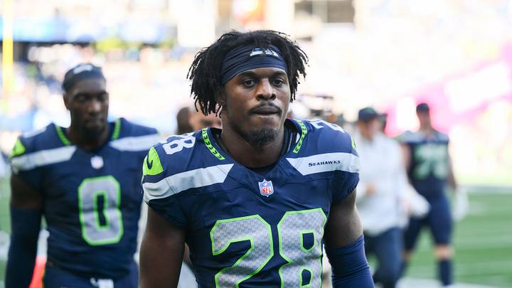 Oct 4, 2026; Seattle, Washington, USA; Seattle Seahawks cornerback Nehemiah Pritchett (28) during the game against the Los Angeles Chargers at Lumen Field. Mandatory Credit: Steven Bisig-Imagn Images