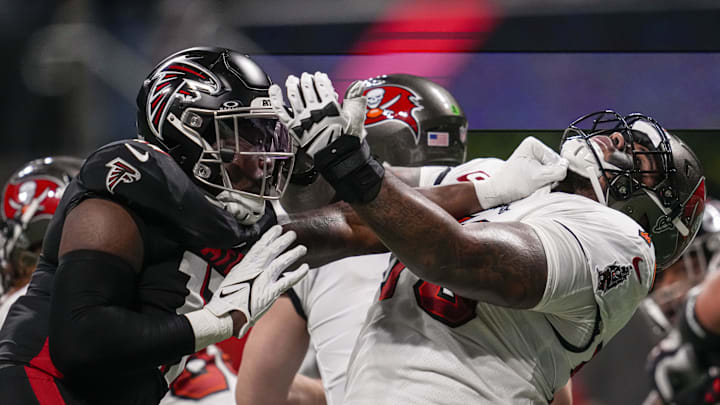 Atlanta Falcons linebacker Arnold Ebiketie 