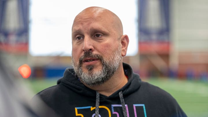 John Harbaugh is reportedly not retaining New York Giants offensive line coach Carmen Bricillo as part of his staff. 