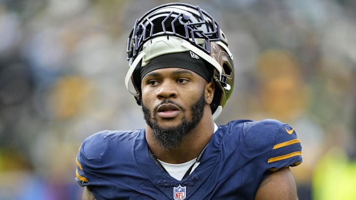Nov 2, 2025; Green Bay, Wisconsin, USA;  Green Bay Packers defensive end Micah Parsons (1) following the game against the Carolina Panthers at Lambeau Field. 