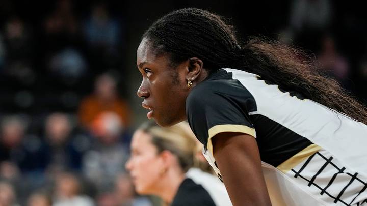 Purdue Boilermakers outside hitter Lameen Mambu (21) looks on. Purdue Boilermakers outside hitter Lameen Mambu (21) looks on.
