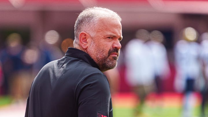 Sep 20, 2025; Lincoln, Nebraska, USA; Nebraska Cornhuskers head coach Matt Rhule walks onto the field before the game against the Michigan Wolverines at Memorial Stadium. Mandatory Credit: Dylan Widger-Imagn Images Sep 20, 2025; Lincoln, Nebraska, USA; Nebraska Cornhuskers head coach Matt Rhule walks onto the field before the game against the Michigan Wolverines at Memorial Stadium. Mandatory Credit: Dylan Widger-Imagn Images