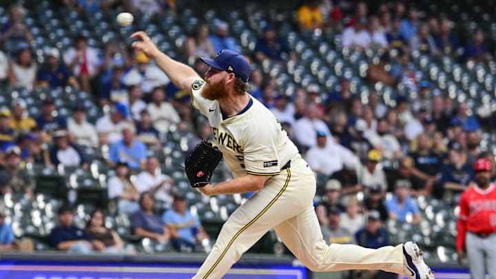 Milwaukee Brewers pitcher Brandon Woodruf Milwaukee Brewers pitcher Brandon Woodruf