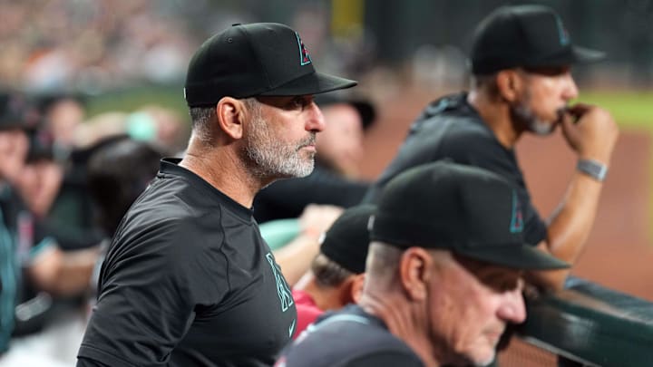 May 13, 2024; Phoenix, Arizona, USA; Arizona Diamondbacks manager Torey Lovullo (17) looks on