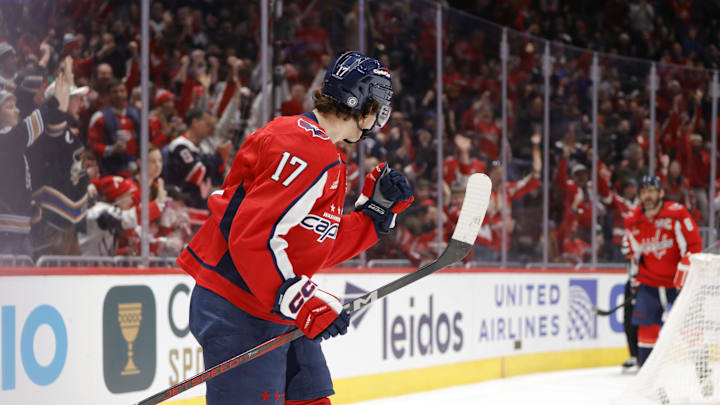 Dylan Strome, Washington Capitals Mandatory Credit: Amber Searls-Imagn Images