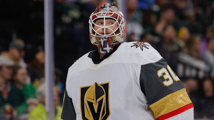 Carl Lindbom with the Golden Knights earlier this season Carl Lindbom with the Golden Knights earlier this season