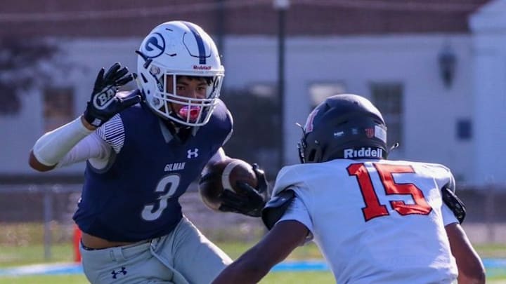 Cam Brown (3) will lead Gilman School against Boys' Latin School in one of a handful of football season openers in Maryland this weekend. Cam Brown (3) will lead Gilman School against Boys' Latin School in one of a handful of football season openers in Maryland this weekend.