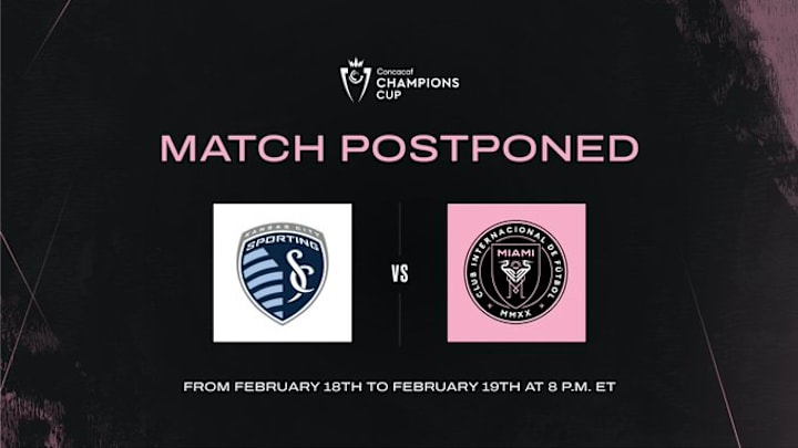 Inter Miami's opening competitive game of 2025 with Sporting KC in the Concacaf Champions Cup was pushed back 24 hours.