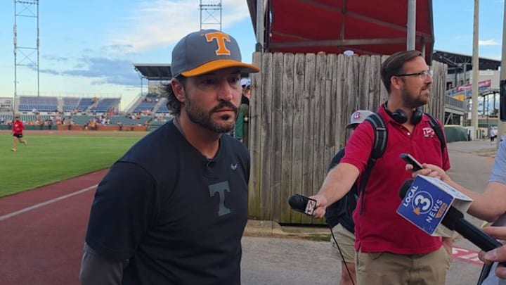 Tony Vitello speaks to the media following scrimmage. (October 4, 2025)