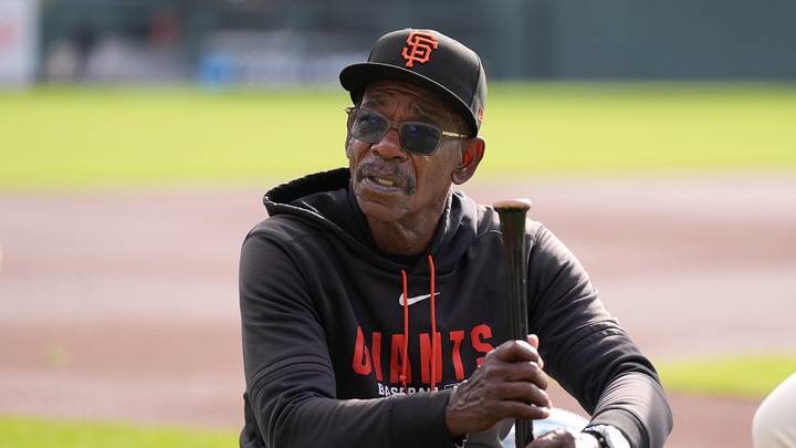 San Francisco, California, USA; San Francisco Giants infield coach Ron Washington (37) sits on the field before the game against the New York Yankees at Oracle Park. Mandatory Credit: Darren Yamashita-Imagn Images