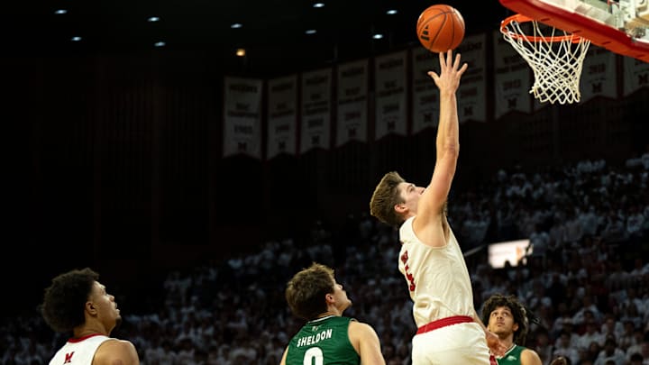 Miami RedHawks guard Peter Suder (5) hits a layup in the second half of the NCAA basketball game at Millett Hall in Oxford, Ohio, on Friday, Feb. 13, 2026. Miami RedHawks guard Peter Suder (5) hits a layup in the second half of the NCAA basketball game at Millett Hall in Oxford, Ohio, on Friday, Feb. 13, 2026.