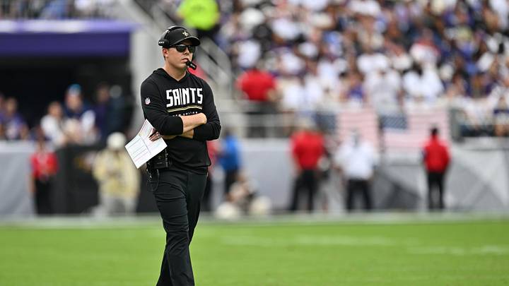 Sep 20, 2026; Baltimore, Maryland, USA; New Orleans Saints head coach Kellen Moore looks on in the second half against the Baltimore Ravens at M&T Bank Stadium. Mandatory Credit: Jamie Sabau-Imagn Images Sep 20, 2026; Baltimore, Maryland, USA; New Orleans Saints head coach Kellen Moore looks on in the second half against the Baltimore Ravens at M&T Bank Stadium. Mandatory Credit: Jamie Sabau-Imagn Images
