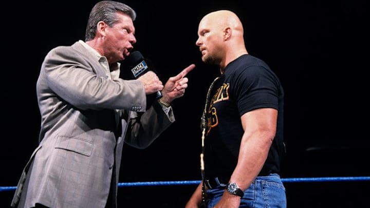 Mr. Vince McMahon and Stone Cold Steve Austin on WWE SmackDown (courtesy of WWE.com)