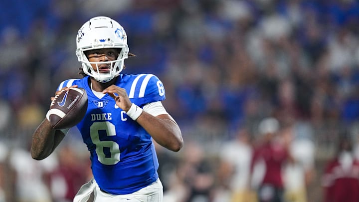 Duke Quarterback Maalik Murphy in his first start as a Duke Blue Devil.