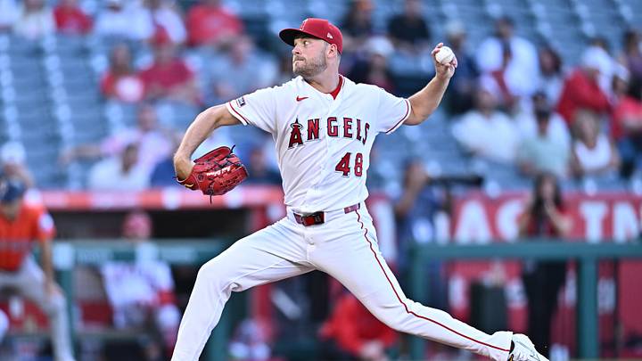 Jun 10, 2026; Anaheim, California, USA; Los Angeles Angels pitcher Reid Detmers (48) delivers during the first inning against the Houston Astros at Angel Stadium. Mandatory Credit: William Liang-Imagn Images Jun 10, 2026; Anaheim, California, USA; Los Angeles Angels pitcher Reid Detmers (48) delivers during the first inning against the Houston Astros at Angel Stadium. Mandatory Credit: William Liang-Imagn Images