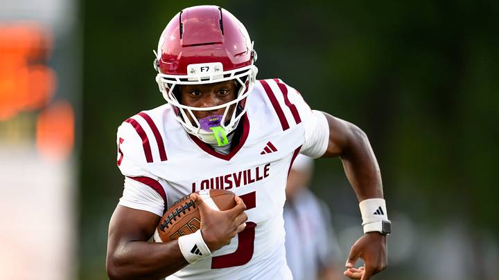 Louisville quarterback Trey Tippett finds a running lane in the 21-6 win versus West Point on August 28, 2026. Louisville quarterback Trey Tippett finds a running lane in the 21-6 win versus West Point on August 28, 2026.