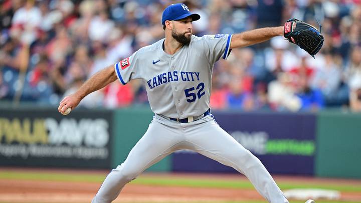 Aug 28, 2026; Cleveland, Ohio, USA; Kansas City Royals pitcher Michael Wacha (52) throws a pitch during the first inning against the Cleveland Guardians at Progressive Field. Mandatory Credit: David Dermer-Imagn Images Aug 28, 2026; Cleveland, Ohio, USA; Kansas City Royals pitcher Michael Wacha (52) throws a pitch during the first inning against the Cleveland Guardians at Progressive Field. Mandatory Credit: David Dermer-Imagn Images