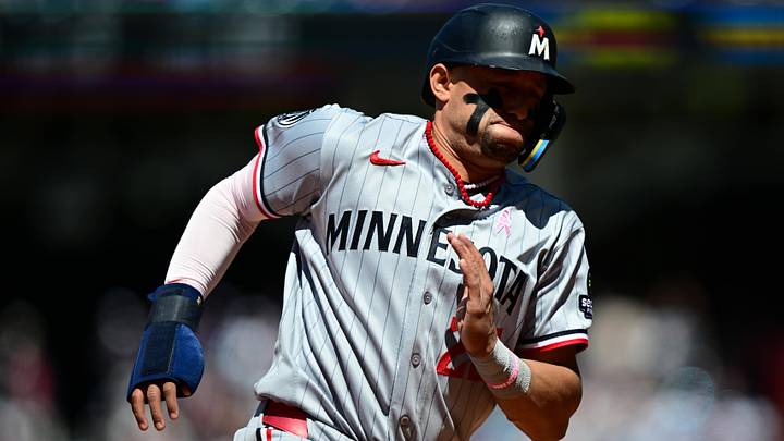 May 10, 2026; Cleveland, Ohio, USA; Minnesota Twins third baseman Royce Lewis (23) runs home to score a run during the fifth inning against the Cleveland Guardians at Progressive Field. Mandatory Credit: David Dermer-Imagn Images May 10, 2026; Cleveland, Ohio, USA; Minnesota Twins third baseman Royce Lewis (23) runs home to score a run during the fifth inning against the Cleveland Guardians at Progressive Field. Mandatory Credit: David Dermer-Imagn Images