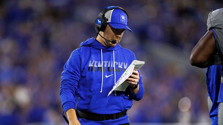 Oct 24, 2026; Lexington, Kentucky, USA; Kentucky Wildcats head coach Will Stein looks at notes during the second quarter against the Vanderbilt Commodores at Kroger Field. Mandatory Credit: Jordan Prather-Imagn Images Oct 24, 2026; Lexington, Kentucky, USA; Kentucky Wildcats head coach Will Stein looks at notes during the second quarter against the Vanderbilt Commodores at Kroger Field. Mandatory Credit: Jordan Prather-Imagn Images