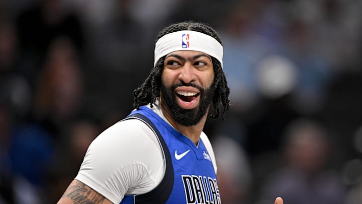Mar 31, 2025; Dallas, Texas, USA; Dallas Mavericks forward Anthony Davis (3) during the game between the Dallas Mavericks and the Brooklyn Nets at the American Airlines Center. Mandatory Credit: Jerome Miron-Imagn Images