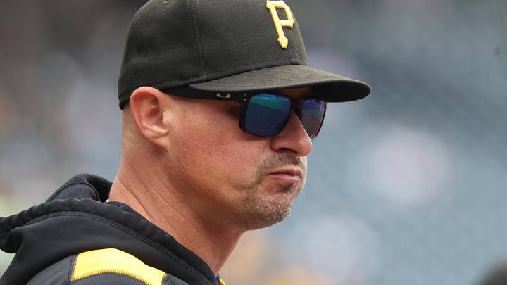 Sep 7, 2025; Pittsburgh, Pennsylvania, USA;  Pittsburgh Pirates manager Don Kelly (12) looks on from the dugout against the Milwaukee Brewers during the first inning at PNC Park. Mandatory Credit: Charles LeClaire-Imagn Images