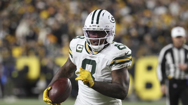 Green Bay Packers running back Josh Jacobs. Green Bay Packers running back Josh Jacobs.