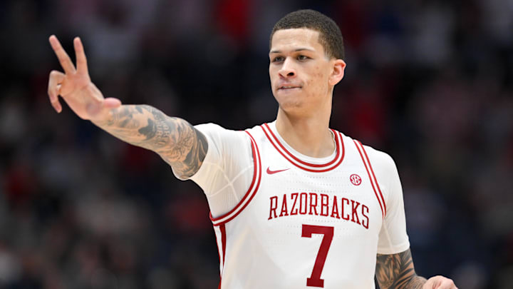 Arkansas is a big favorite against Hawai'i in the Round of 64 in the NCAA Tournament. Arkansas is a big favorite against Hawai'i in the Round of 64 in the NCAA Tournament.